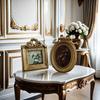 European Style Retro Carved Floral Resin Photo Frame Gold Color Square Design for Desktop Display and Wall Hanging Home Decor