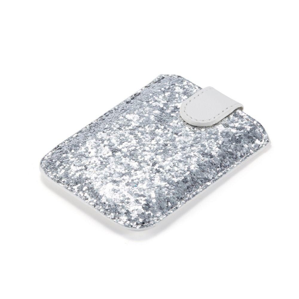 Adhesive Sticker RFID Blocking Credit Card Holder Glitter Bling Cell Phone Wallet Case  Bus Card