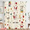 2pcs,2D Plane Printing Pattern Curtains Christmas Character Seamless Polyester Fabric (without Rod) Home Decor Perfect for