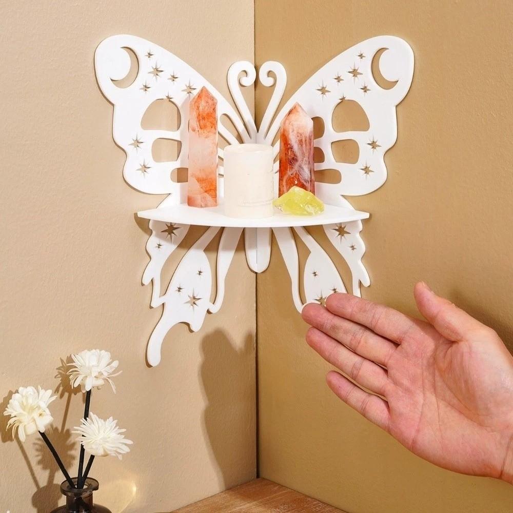 Floating Wall Mounted Shelf Hollow Out Wall Storage Shelf Butterfly Wall Corner Shelf Wall Corner