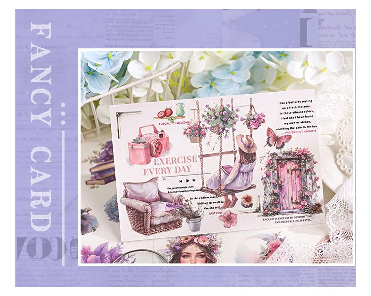 Yue Zhen Retro Journey Die-Cut Sticker Book for DIY Journals