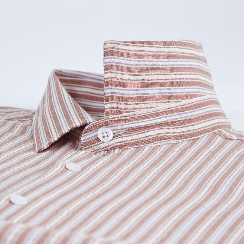 Judger Men's Tencel Blend Red Stripe Long-Sleeve Shirt