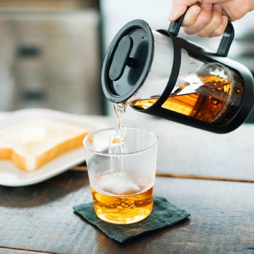 HARIO Cafe Press U Press Coffee Maker, Heat-Resistant Glass, 600ml Capacity, CPU-4-B, Black