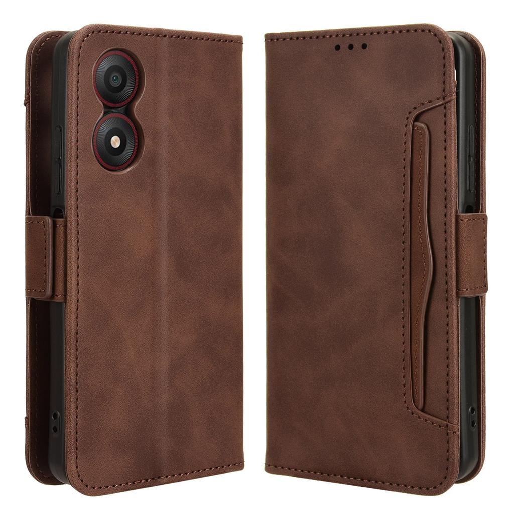 For ZTE Blade A34 Leather Case with Multiple Card Slots Wallet Phone Cover