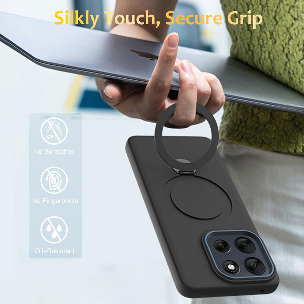 For Motorola Moto G100 Pro 5G/Moto G86 5G Magnetic Case Rotating Ring Kickstand TPU + PC Back Cover