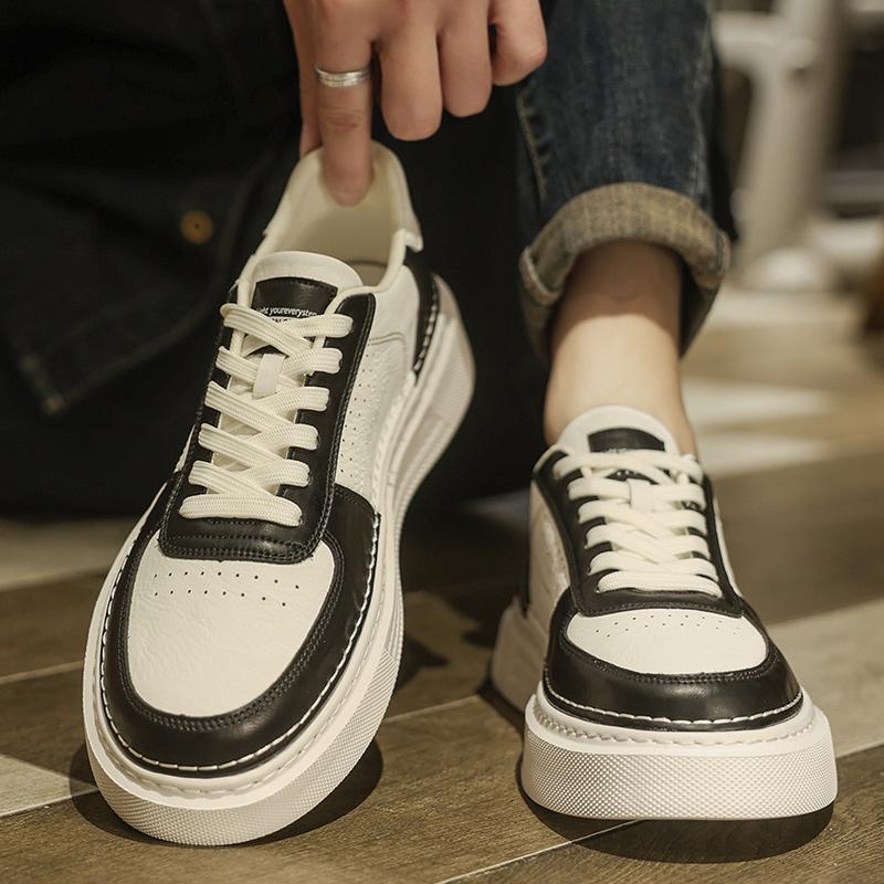 Fashion New Arrival Leather Male Sneakers Breathable Skateboarding Shoes Mens Outdoor Walking Footwear All-match Casual Shoes Trainers