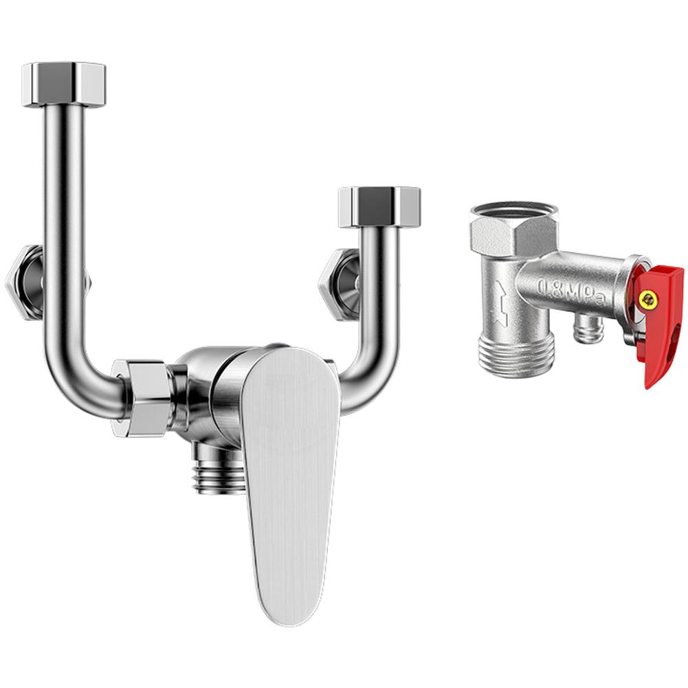 U Type Mixing Valve for Water Heater with Copper Construction 10 10 10cm Dimensions and Integrated Safety Valve