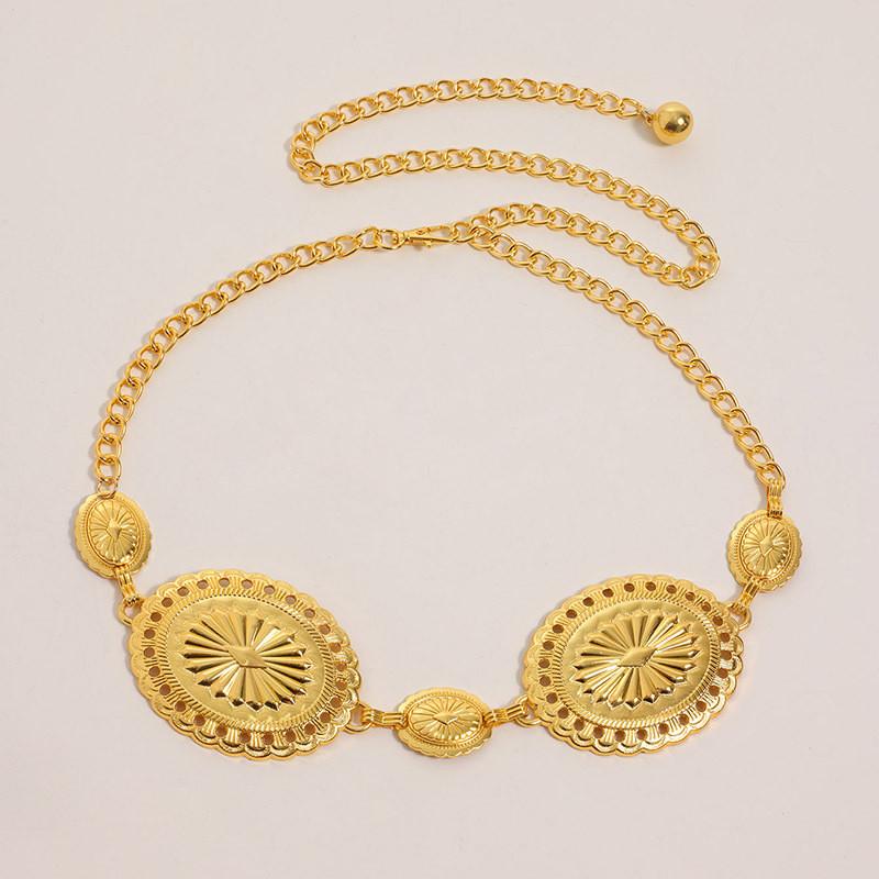 Elegant Metal Womens Waist Chain With Carved Detailing For Summer Fashion Accessory