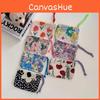 Trendy Street Style Cotton Makeup Bag Floral Design Soft Drawstring Pouch