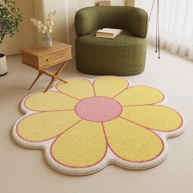 Irregular Flower Carpet Simple Living Room Carpet Home Bedroom Bedside Plush Carpet Cloakroom Soft Non-slip Carpet