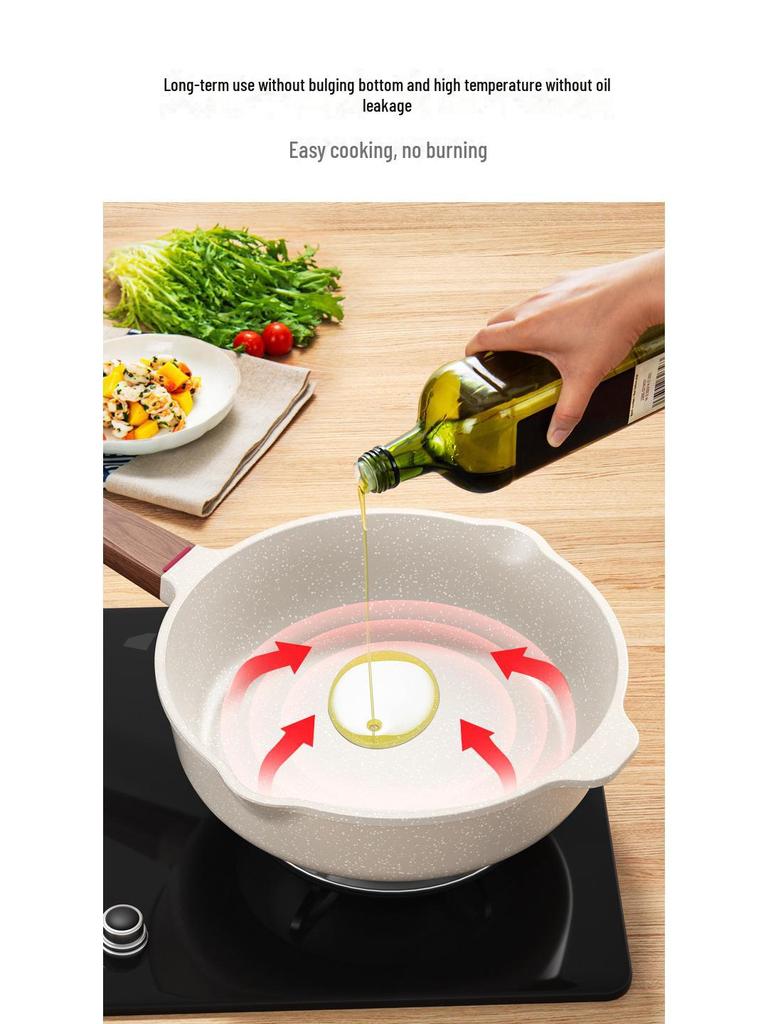 Non-Stick Medical Stone Frying Pan for Omelettes, Steaks, and Pancakes – Compatible with Induction Cookers and Gas Stoves