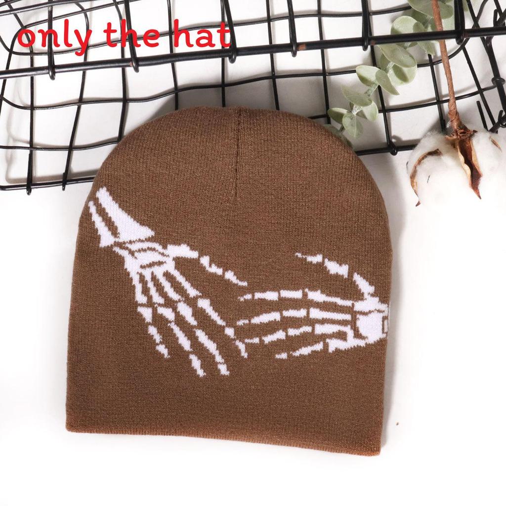 Urban Fashion Skull Hand Knit Hat Without Brim With Thermal Acrylic For Teens And Adults