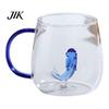 Coffee Milk Drink Cup Handmade Glass Animal Plant Shape Transparent Water Cute with Colorful Handle Creative Tea Mug