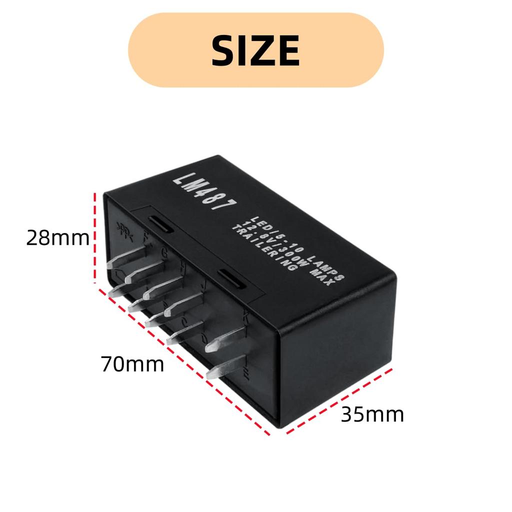 LM487 LED Flasher Turn Signal Relay for Chevy Silverado GMC Cadillac Hummer 03-07, 10383321 15231201 LED Blinker Module Hazard Warning LED Flasher GM