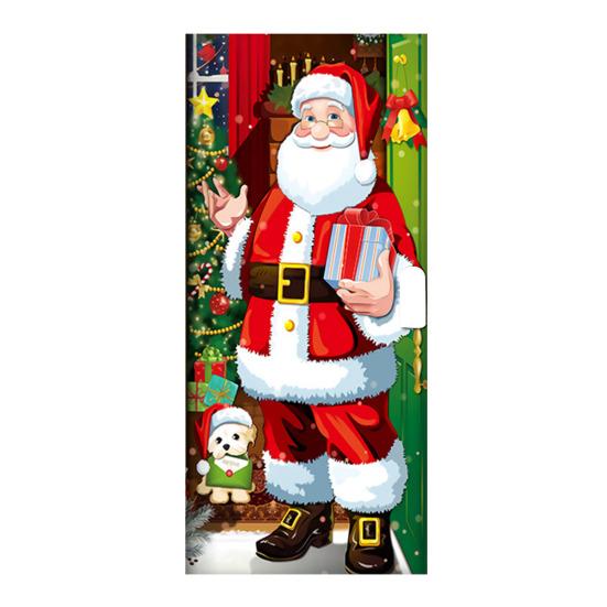 Vánoční výzdoba krytu dveří Santa Claus pozadí Vánoční závěsný kryt dveří Snadná instalace Opakovaně použitelné