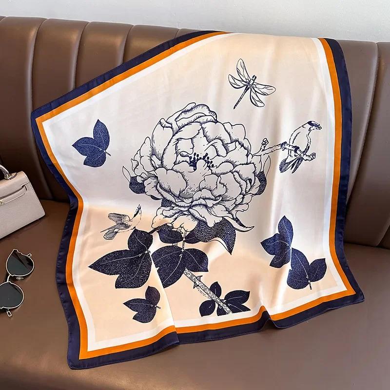 Fashion Scarves for Women Shawl Horse Print Silk Satin Hijab Scarf Female 70*70cm Luxury Brand Square Shawls Scarfs For Ladies