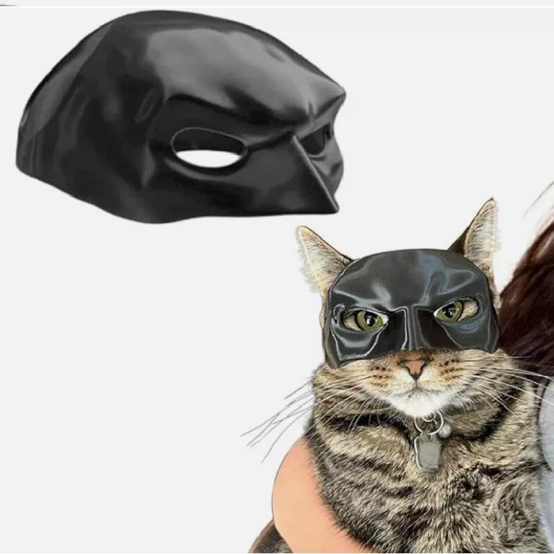 Black Catwoman Cat Mask Halloween Pet Headdress Decoration Plastic Material
