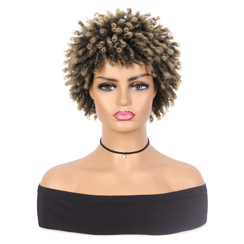 

Синтетический плетеный парик для женщин, локоны, вязанные крючком, короткие афро-женские дреды, светло-коричневые, повседневные, вьющиеся, классные девушки 4 inches