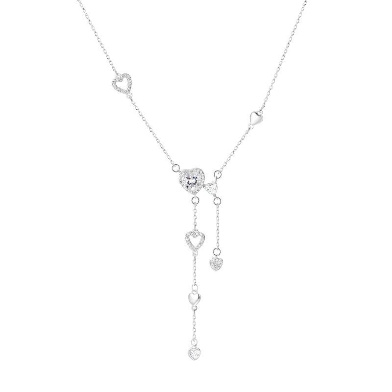 Love Tassel Necklace Temperament Versatile Collarbone Chain Niche Design Ornament Light Luxury Gift for Girlfriend