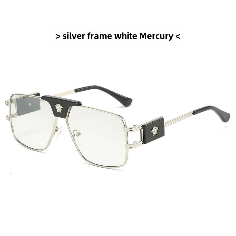 

Fashionable Men s Sunglasses Large Brand Cross-border Explosion Style Square Double Bridge Metal Sunglasses European Style