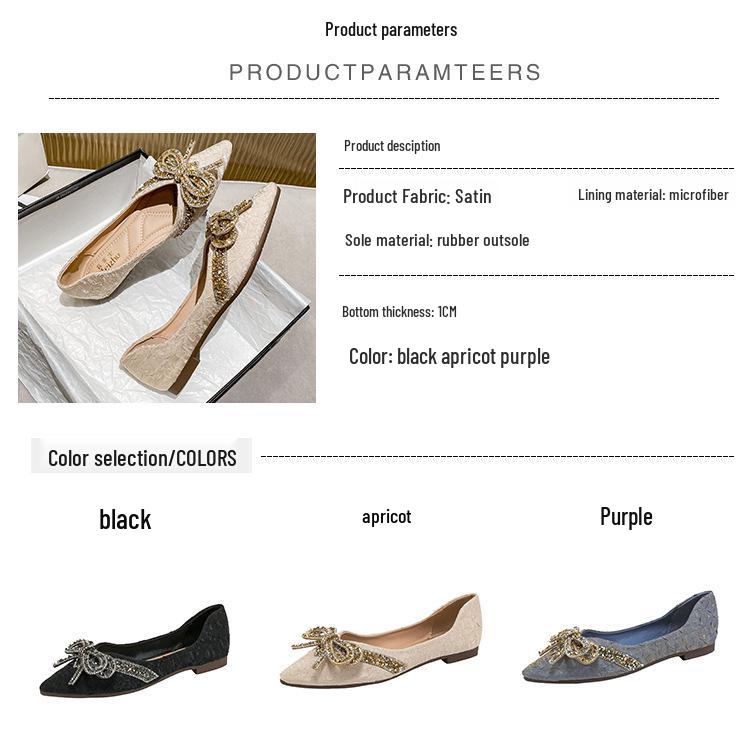 Plus Size Women's Rhinestone Pointed Toe Loafers (Sizes 41-43) - 2022 Flat Fashion Style