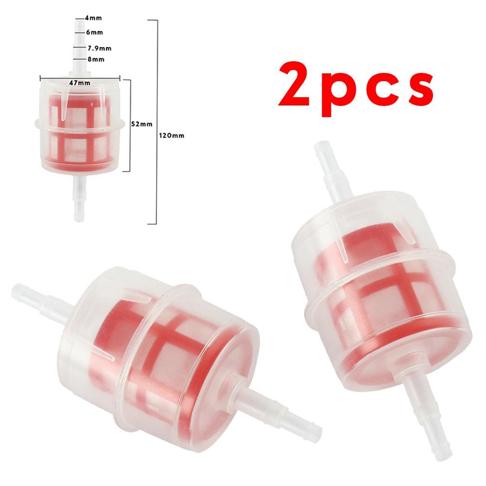2pcs Fuel Filter Diesel Inline 6/8mm Pipe Hose Car
