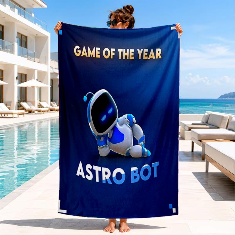 Weltraum Abenteuer Roboter Strandtuch, Super Weiche Mikrofaser, Perfektes Geschenk für Sie/Ihn, Geburtstag, für Pool, Strand, Reisen, Dekor Strandparty
