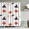 Tuniu Linda Cortina de Ducha de Murciélago Estrellas Calabaza de Halloween Para Decoración de Baño