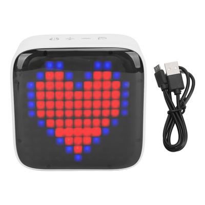 Mini Bluetooth Speaker Retro LED Colorful Light Pixel Style Portable Wireless Speaker for Bedroom Office Dorm Outdoor