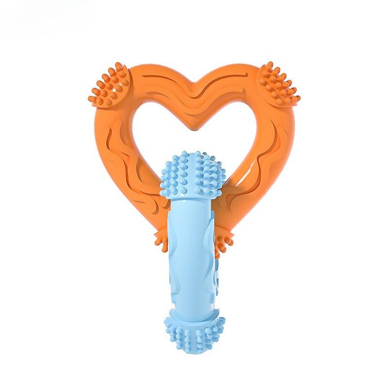 Neues Haustierspielzeug: Herzförmiger Beißkauer, langlebig und gegen Langeweile. Interaktives Training, verschleißfestes und leicht zu reinigendes Material – Sicherheit