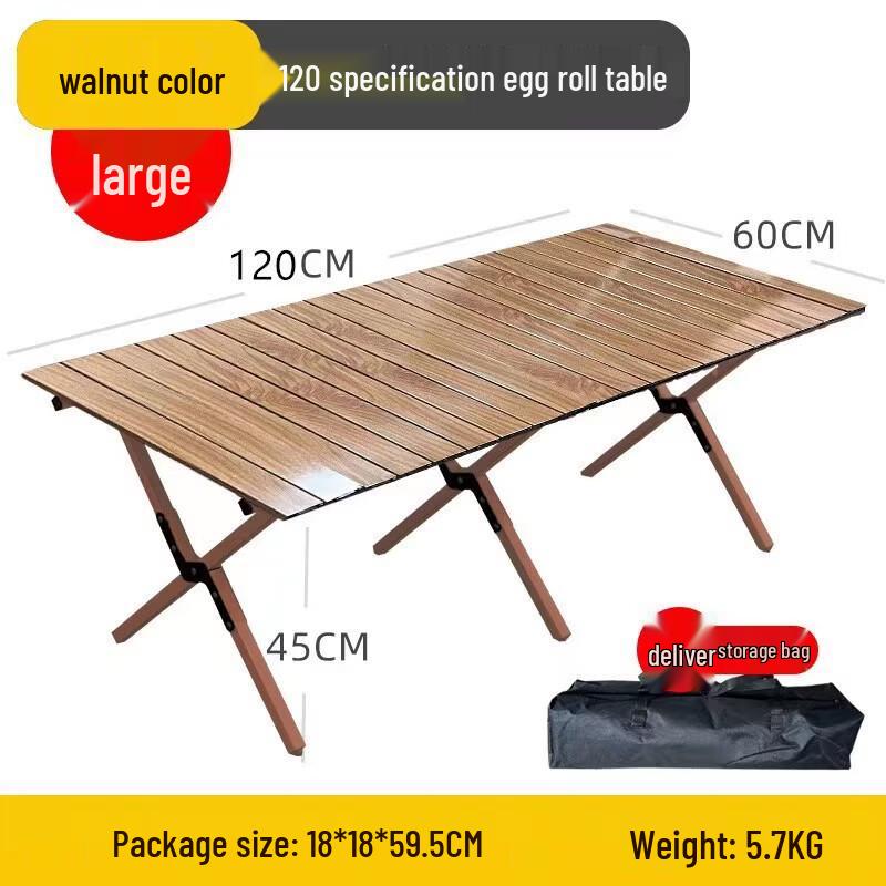 UOSUUOSU Foldable Carbon Steel Camping Roll-Up Table