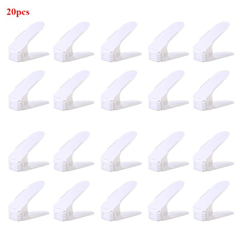 20/40pcs Adjustable Plastic Shoe Rack - Space-Saving Organizer for Hallway, Corridor, Living Room -  Shoe Storage Solution |