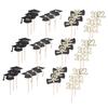 Graduation Cake Toppers Exquisite Beautiful Bachelor Hat 2022 Numbers Diploma Design Graduation Cake Inserts