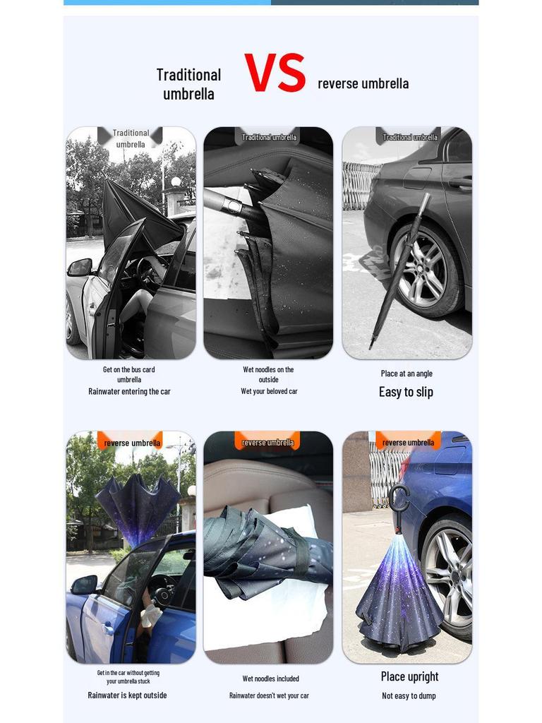 Double-Layer Automatic Hands-Free Umbrella: Extra-Large for Two, Windproof, Dual-Use for Rain or Shine, Long Handle for Men & Women.