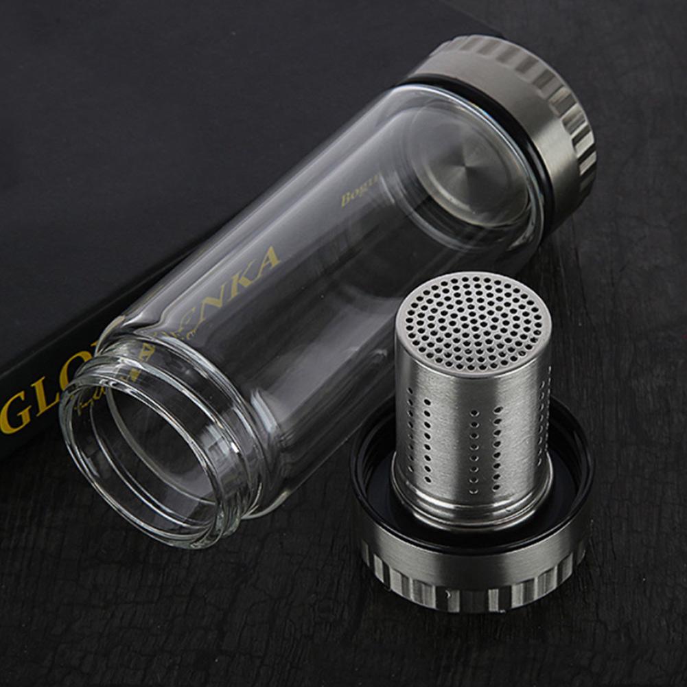320/420ml Double Wall Glass Tea Water Bottle Have Filter Tumbler Tea-Strainer Water Bottle For Outdoor Office Tea Brewing
