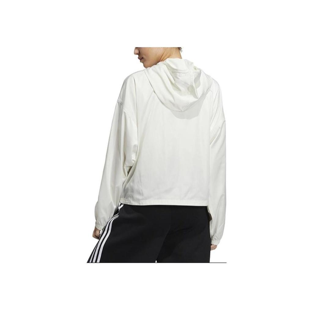 adidas Originals Women's Trefoil Hooded Jacket Off-White HC6578