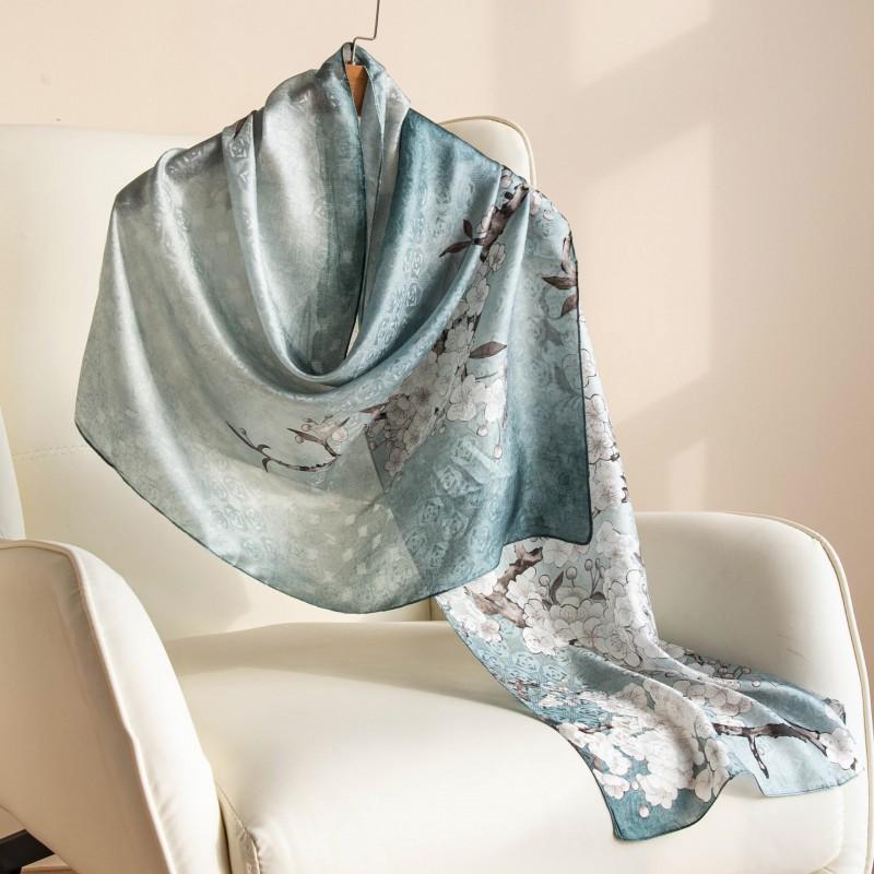 Mulberry Silk Scarf Shawl 2in1 Women Long Neck Warmer Mom Fashionable