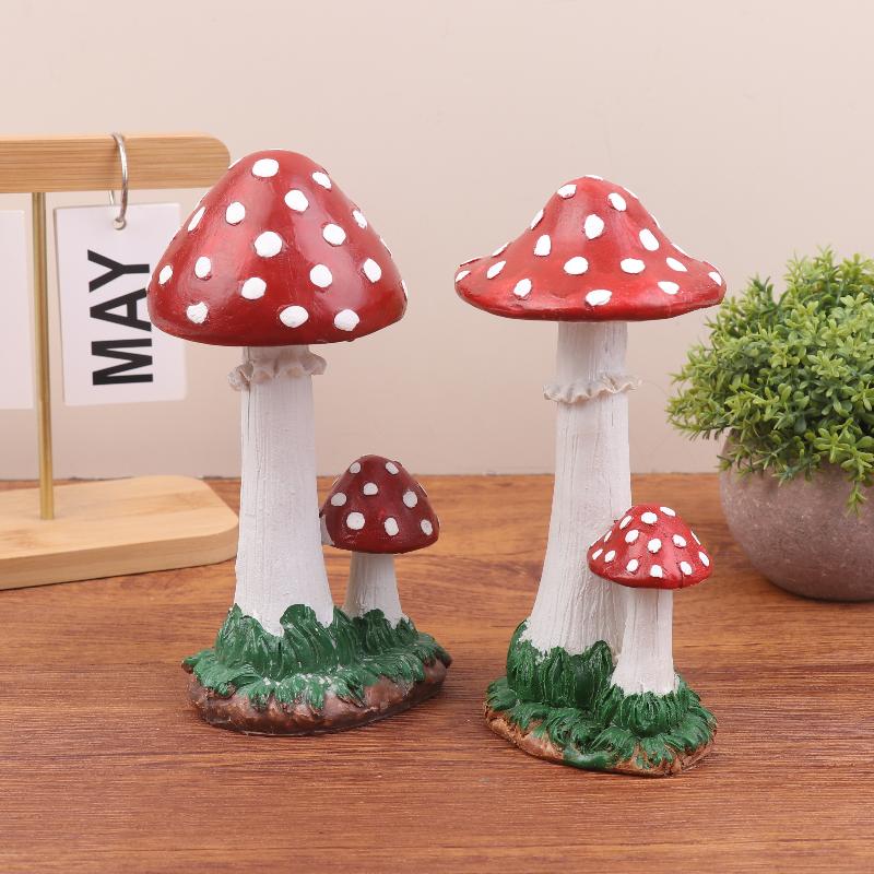 Artificial Simulation Mushroom Ornament Fairy Garden Moss Landscape Decoration For Home Courtyard Lawn Decor Accessories
