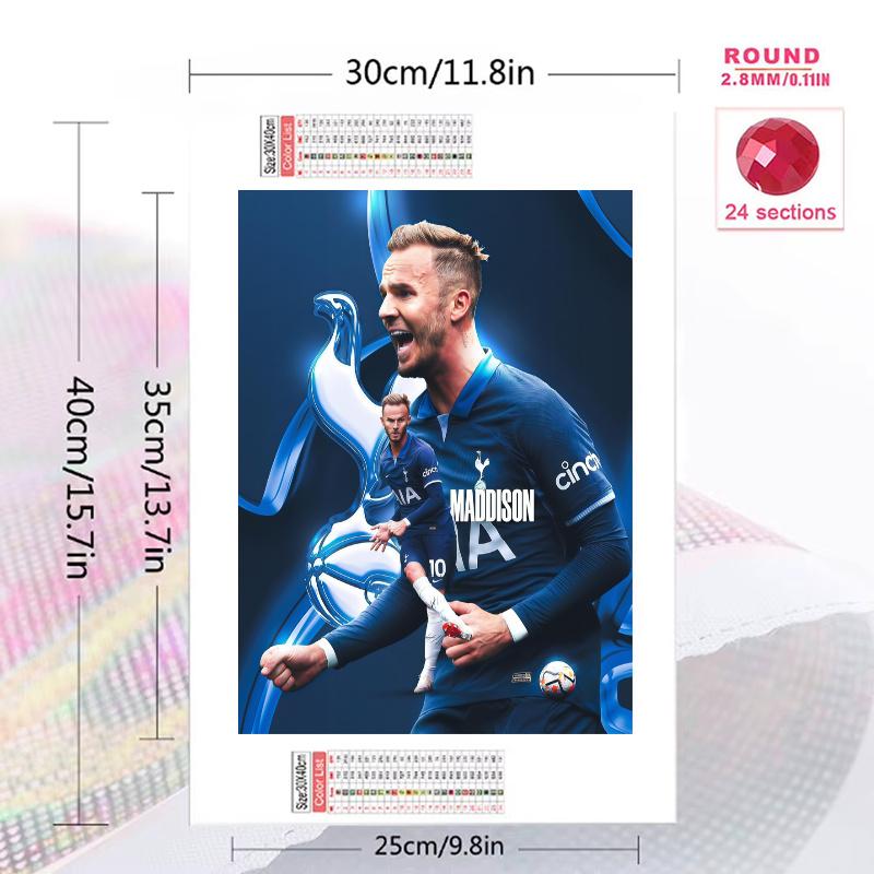 Tottenham team 100% Round Full Drill 5D DIY Diamond Painting Embroidery Cross Stitch Rhinestone Décor