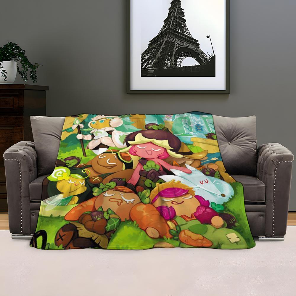 Hot Game C-Cookie Run Kingdom Throw Kid-Friendly Flannel Throw Blanket Soft Warm Anti-Static Washable All Season