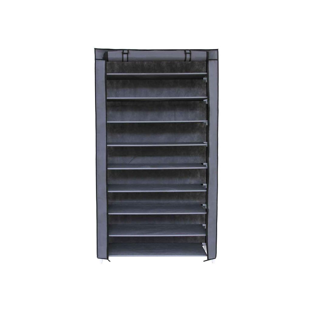 SONGMICS 10-Tier Shoes Rack with Dustproof Cover, Storage Cabinet, Organizer Hold up to 40 Pairs of Shoes, in Living Room, Hallway, 88 x 28 x 160 cm