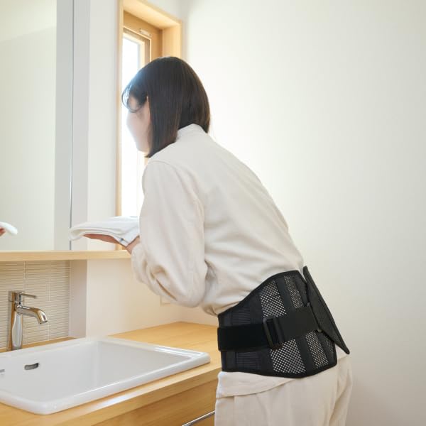 Bonbone Pro Hard Slim 2024 Model, Black, Size L, Waist Corset, Supporter, Waist Belt, for Fixing the Lower Back