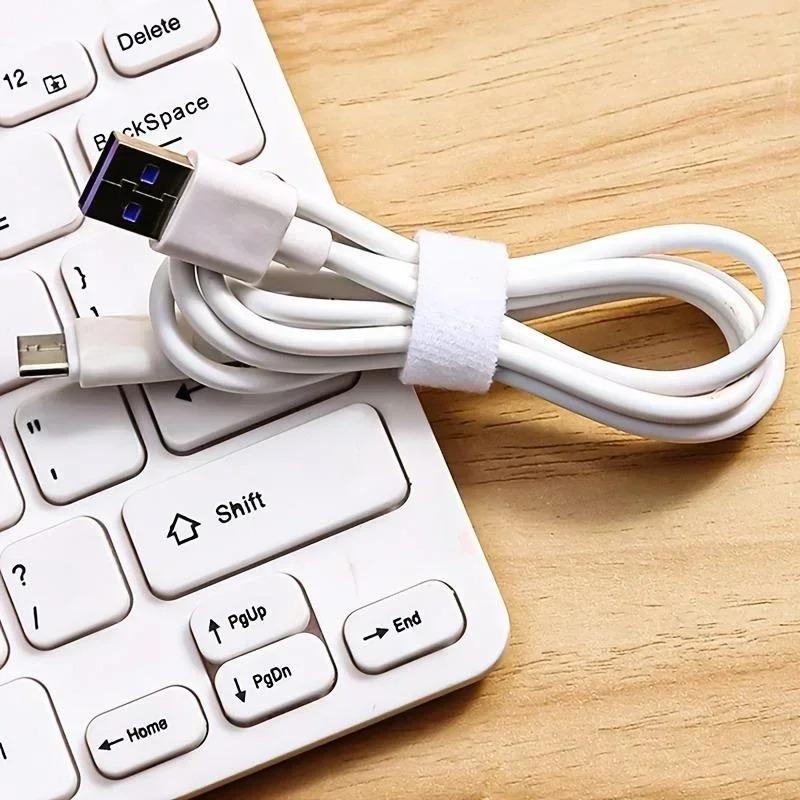 Organizador de Cables Reutilizable de 5m para Cables, Enrollador de Cables de Escritorio, Organizador de Bridas para Cables, Protección de Línea de Datos, Gadget de Almacenamiento