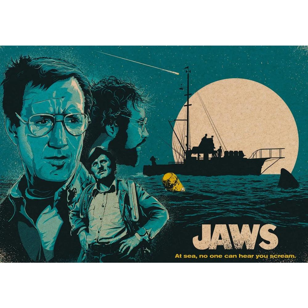 Berühmte Amerikanische Klassische Horror Jaws Filmplakate Retro Küstenstadt Drucke Leinwandmalerei Wandbilder Heim Wohnzimmer Dekor
