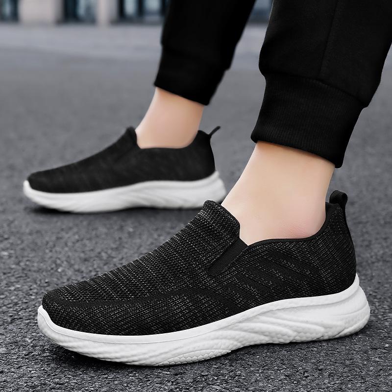 Men's Casual Sneakers Non-Slip Breathable Loafers Knit Mesh Walking Running Shoes for Men Lightweight Workout Tennis Sneaker Comfortable Jogging Shoes