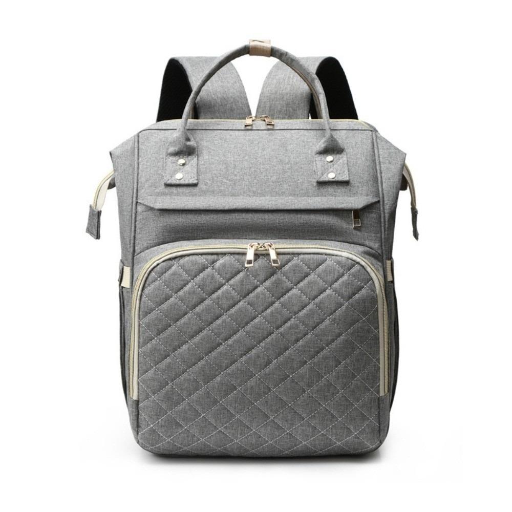 Solid Color Diaper Backpack Nylon Nappy Bagpack Multi-functional Mommy Bag  Maternity
