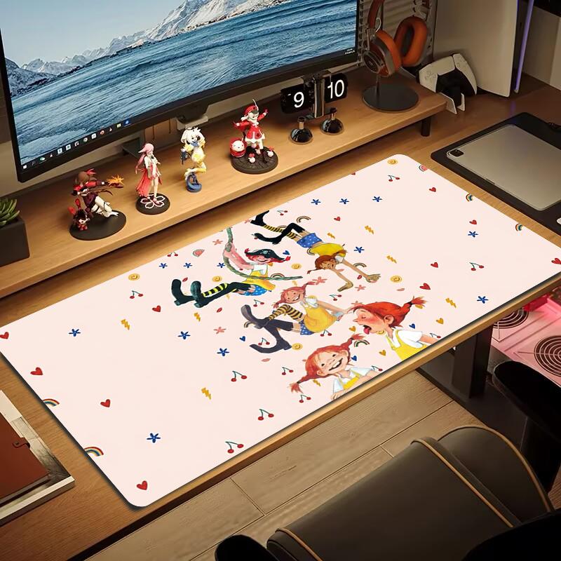 Pippi Longstocking Mouse Pad Large Gaming Table Cushion Non-slip Laptop Tablet Big Mousepad XXL Mat Mini PC Playmat With Lock edge_xia