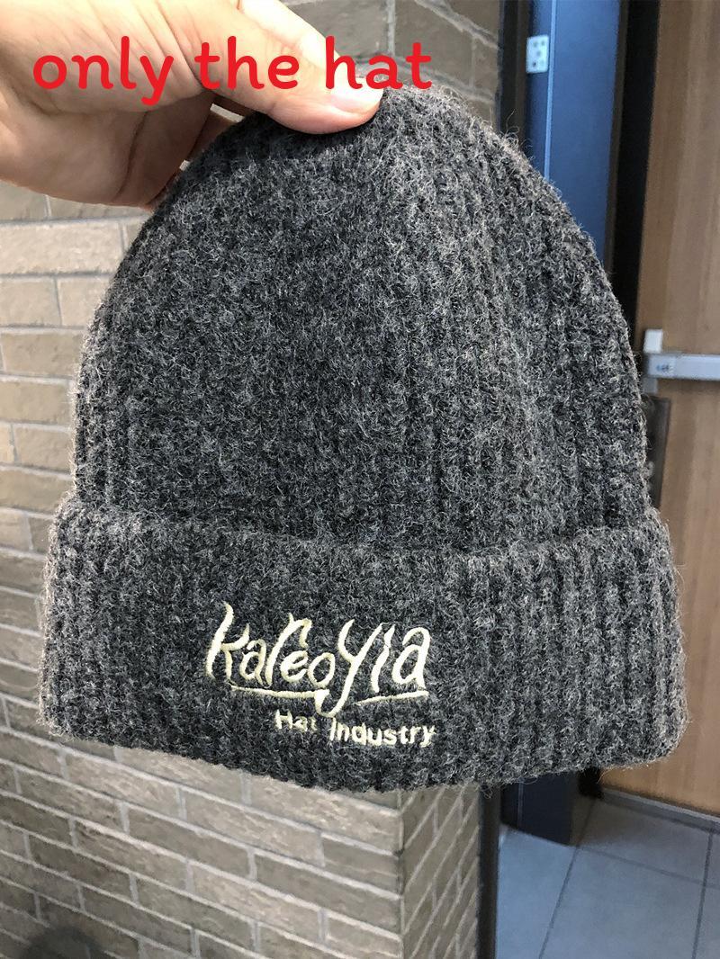 

Winter Knitted Hat For Women With Embroidered Letters Fashionable Warmth For Cold Season Darkgray