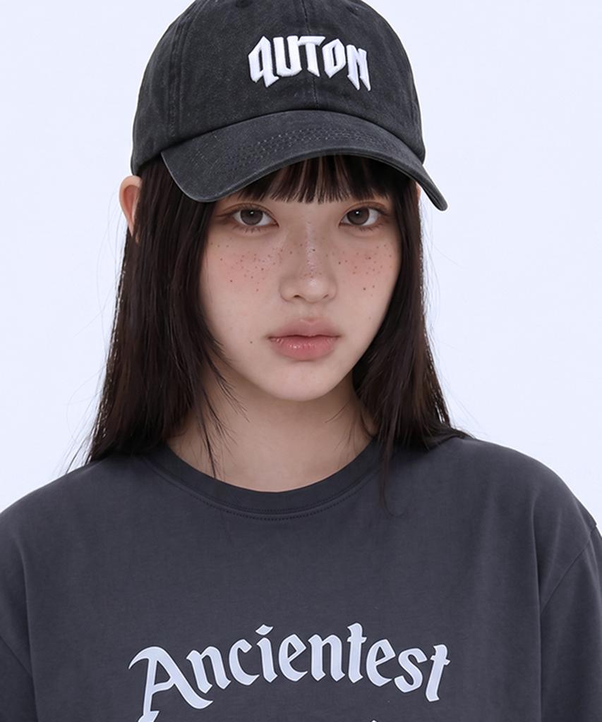 QUTON Fade Bold Logo Ball Cap_Gray