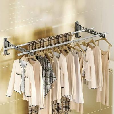 Clothes Drying Rack 180°Adjustable Clothes Drying Hanger Wall Mounted Aluminum Alloy Clothes Stand Foldable Space Saving